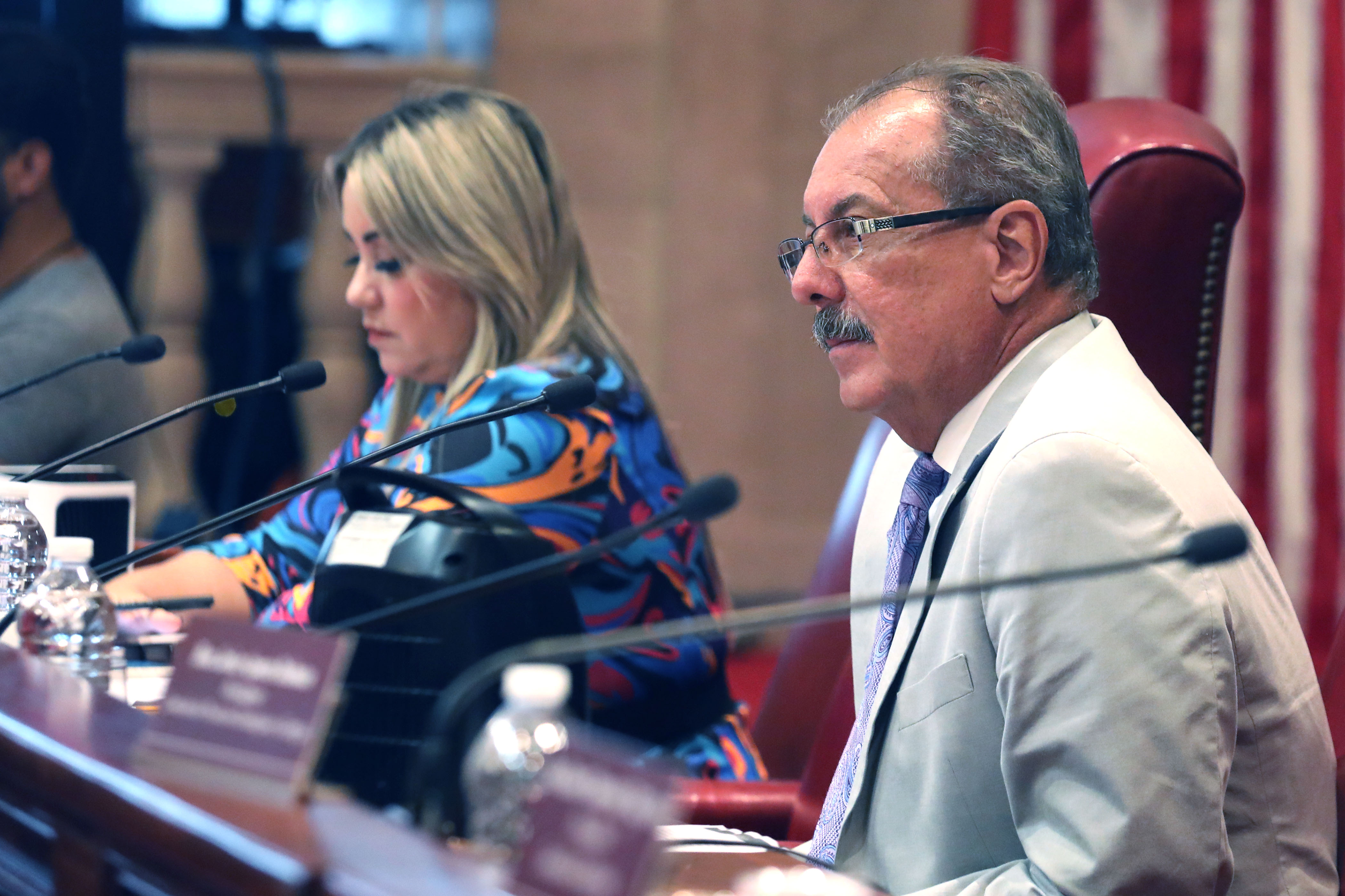 El senador Juan Zaragoza y la senadora Keren Riquelme participaron de la audiencia pública.